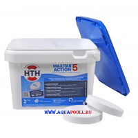МНОГОФУНКЦИОНАЛЬНЫЕ ТАБЛЕТКИ ХЛОРА HTH MAXITAB ACTION 5 в 1 (135 гр) - 2,7 кг