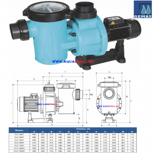Насос GEMAS FLOODER FLO 350T самовсасывающий с префильтром 70 м3/ч 400 В (0111FLO35), Турция